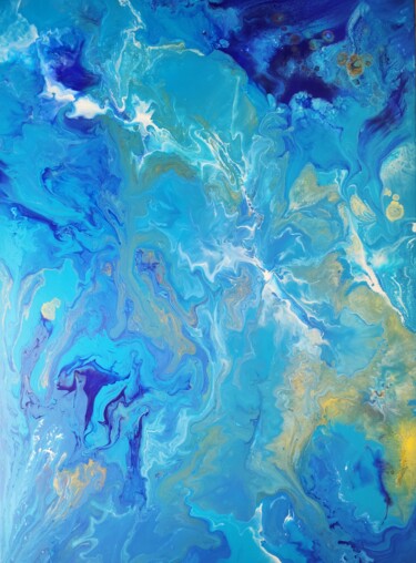 Картина под названием "Ocean's Magnificenc…" - Vafa Majidli, Подлинное произведение искусства, Акрил Установлен на Деревянна…