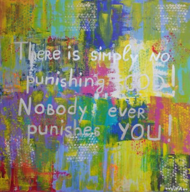 Painting titled "No punishing God!" by Vafa Majidli, Original Artwork, Acrylic Mounted on Wood Stretcher frame