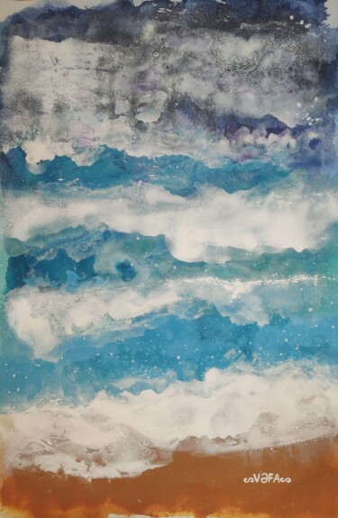 Pintura intitulada ""Milky Way'' Beach" por Vafa Majidli, Obras de arte originais, Acrílico