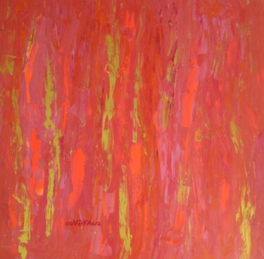 Pittura intitolato "Golden Flame" da Vafa Majidli, Opera d'arte originale, Acrilico