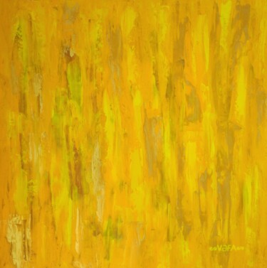 Картина под названием "Waves of yellow fla…" - Vafa Majidli, Подлинное произведение искусства, Акрил