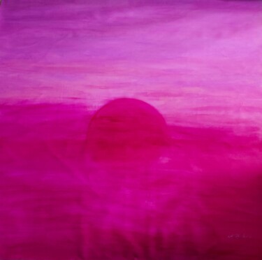 Painting titled "Hope. Red Sun in pi…" by Vafa Majidli, Original Artwork, Acrylic
