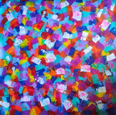 Painting titled "Ocean of Flowers" by Vafa Majidli, Original Artwork, Acrylic