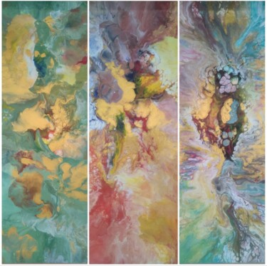 Painting titled "The "Three Graces"…" by Vafa Majidli, Original Artwork, Acrylic Mounted on Wood Stretcher frame