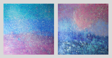 Painting titled ""Stars in colorful…" by Vafa Majidli, Original Artwork, Acrylic