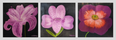 Malerei mit dem Titel ""Purple Flowers on…" von Vafa Majidli, Original-Kunstwerk, Öl