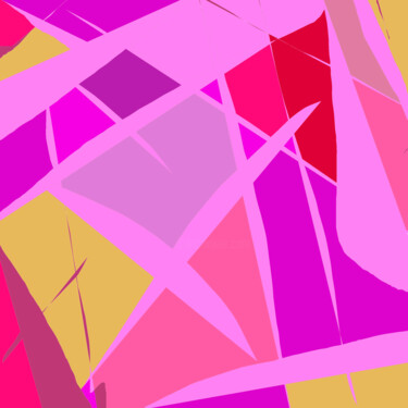 「Purple Geometry - P…」というタイトルの製版 Vafa Majidliによって, オリジナルのアートワーク, デジタルプリント