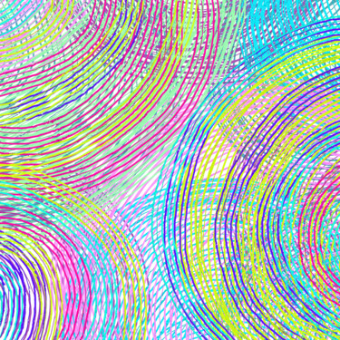 Druckgrafik mit dem Titel "Colorful Circles 2…" von Vafa Majidli, Original-Kunstwerk, Digitaldruck