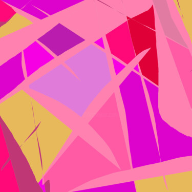 Printmaking titled "Pink Geometry - Pri…" by Vafa Majidli, Original Artwork, Digital Print