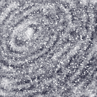Druckgrafik mit dem Titel "Black & White Galax…" von Vafa Majidli, Original-Kunstwerk, Digitaldruck