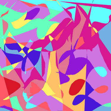 Druckgrafik mit dem Titel "Colorful Modern Geo…" von Vafa Majidli, Original-Kunstwerk, Digitaldruck