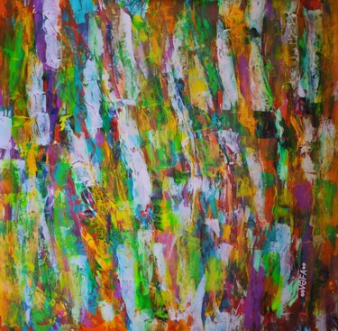 Painting titled "Colorful Worlds" by Vafa Majidli, Original Artwork, Acrylic