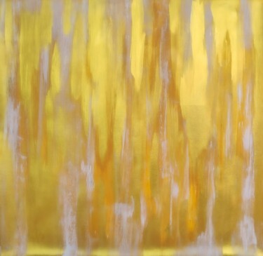 Printmaking titled "Golden Waves - Print" by Vafa Majidli, Original Artwork, Digital Print