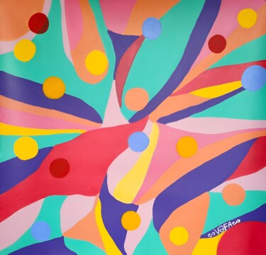 Malerei mit dem Titel "Colorful Sun Sereni…" von Vafa Majidli, Original-Kunstwerk, Acryl
