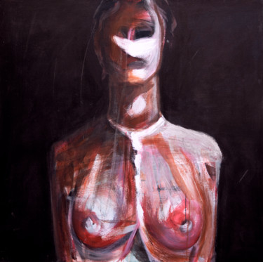 Painting titled "Nude Elegance 2" by Vafa, Original Artwork, Acrylic