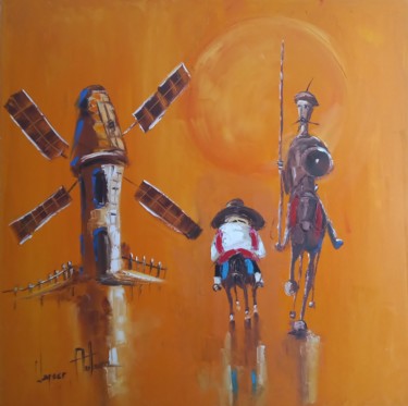 Painting titled "Don Quixote" by Vagner Autuori, Original Artwork, Oil