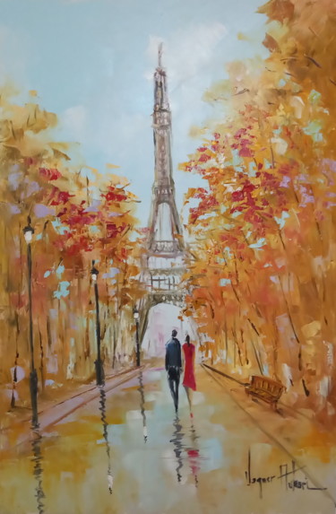 Schilderij getiteld "Primavera em Paris" door Vagner Autuori, Origineel Kunstwerk, Olie