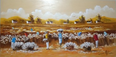 Colheita de algodão Pintura intitulada "Colheita de algodão" por Vagner Autuori, Obras de arte originais, Óleo