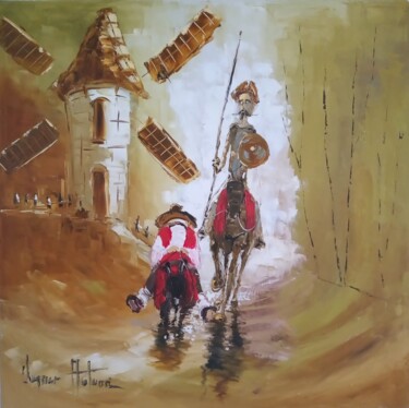 Картина под названием "Dom Quixote de La M…" - Vagner Autuori, Подлинное произведение искусства, Масло