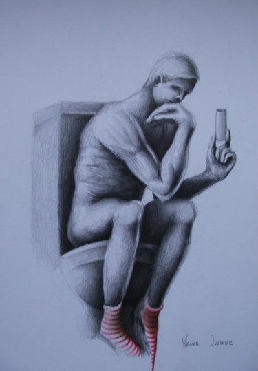 Desenho intitulada "Cotidiano Frenético" por Vagner Queiroz, Obras de arte originais