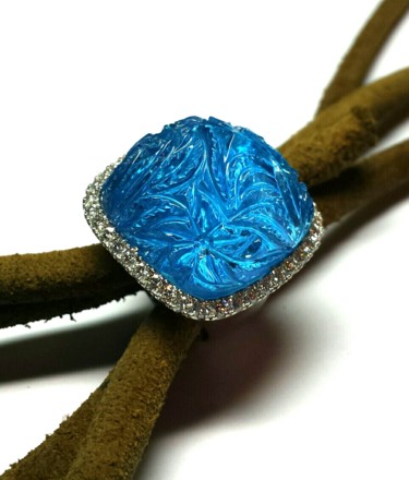 Художественная композиция под названием "Ring London Blue To…" - Vahagn Chakmishyan, Подлинное произведение искусства, Ювели…