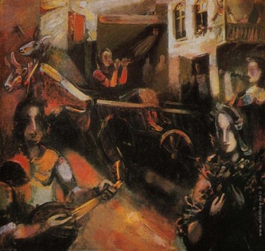 Pittura intitolato "Праздник" da Karo Mkrtchyan, Opera d'arte originale, Olio
