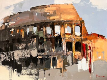 Painting titled "Fall of Rome" by Vahan Shahbazyan, Original Artwork, Oil