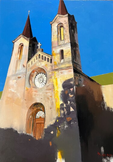 Pintura intitulada "Kaarli Church, Tall…" por Vahan Shahbazyan, Obras de arte originais, Óleo