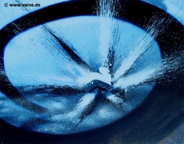 Malerei mit dem Titel "Sprung ins Wasser" von Sascha Siebdrat, Original-Kunstwerk, Öl