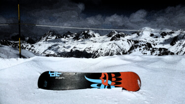 Photography titled "Snowboard" by Vaïni, Original Artwork, Manipulated Photography