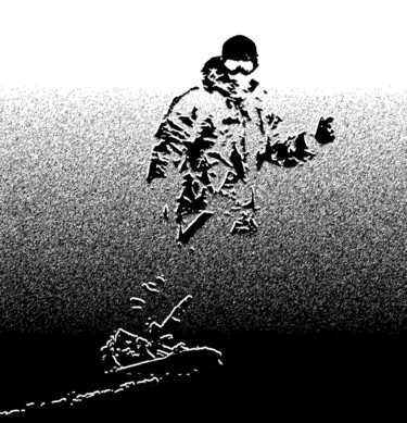 Arts numériques intitulée "Snowboarder" par Vaïni, Œuvre d'art originale, Photo montage