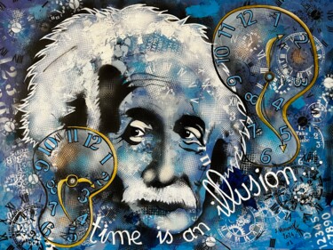 Painting titled "EINSTEIN,time is an…" by Vainunska Jacques, Original Artwork, Acrylic