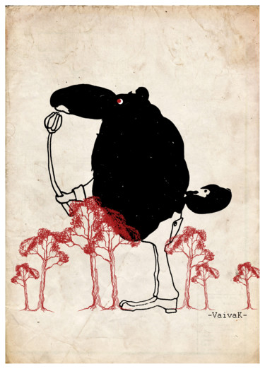 Druckgrafik mit dem Titel "Fairy-tale after Sl…" von Vaiva Kovieraite-Trumpe, Original-Kunstwerk, Siebdruck