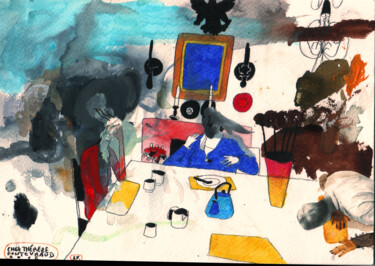 Рисунок под названием "Chez Therèse" - Vakarelova Emma, Подлинное произведение искусства, Гуашь
