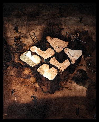 Картина под названием "Ancient" - Vakarelova Emma, Подлинное произведение искусства, Чернила