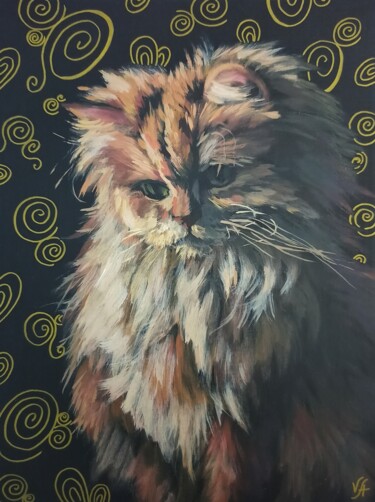 Painting titled "SMOOTHIE CAT - abst…" by Alona Vakhmistrova, Original Artwork, Acrylic