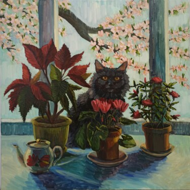 Painting titled "SPRING FLOWERING -…" by Alona Vakhmistrova, Original Artwork, Oil
