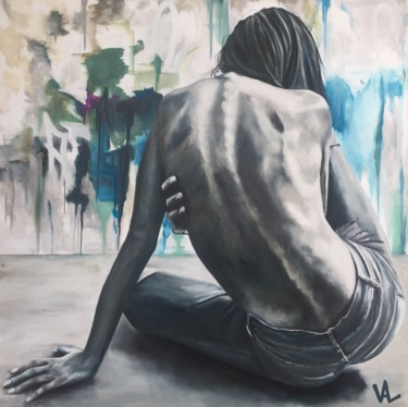 Painting titled "Better from behind" by Val Escoubet, Original Artwork, Oil