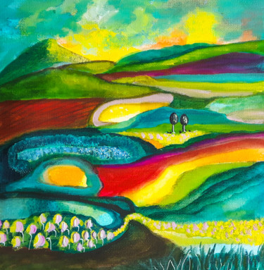 Peinture intitulée "Paysage interieur 8" par Valerie Nunes, Œuvre d'art originale, Acrylique