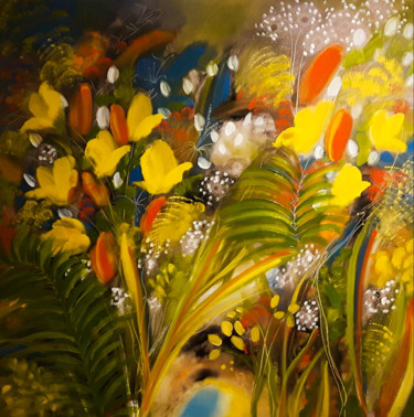 Peinture intitulée "L'âme d'un jardin 1" par Valerie Nunes, Œuvre d'art originale, Huile