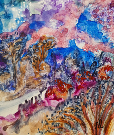 Peinture intitulée "Pour Véronique L" par Valerie Nunes, Œuvre d'art originale, Aquarelle