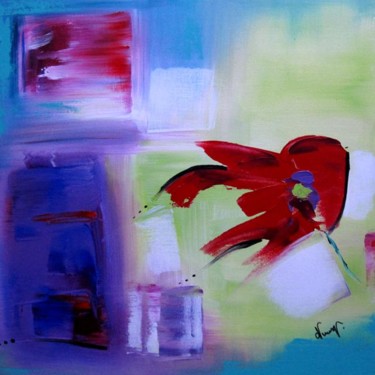 Peinture intitulée "Portée par le vent" par Valerie Nunes, Œuvre d'art originale, Huile