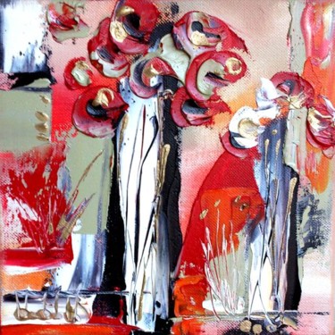 Peinture intitulée "Arbres en fleurs" par Valerie Nunes, Œuvre d'art originale, Huile