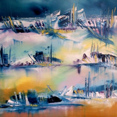 Peinture intitulée "Paradis de glace" par Valerie Nunes, Œuvre d'art originale, Huile