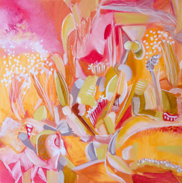 Peinture intitulée "jardin d'été" par Valerie Nunes, Œuvre d'art originale, Acrylique
