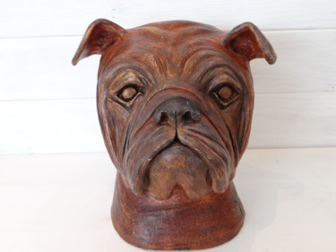 Sculpture titled ""L'ARISTO...CHIEN"" by Valerie Perron, Original Artwork, Ceramics