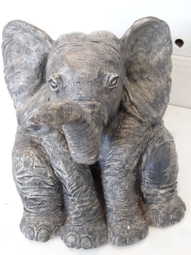 Sculpture titled ""L'ELEPHANT DECONTR…" by Valerie Perron, Original Artwork, Ceramics