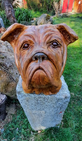 Skulptur mit dem Titel "Avec le sourire..." von Valerie Perron, Original-Kunstwerk, Keramik