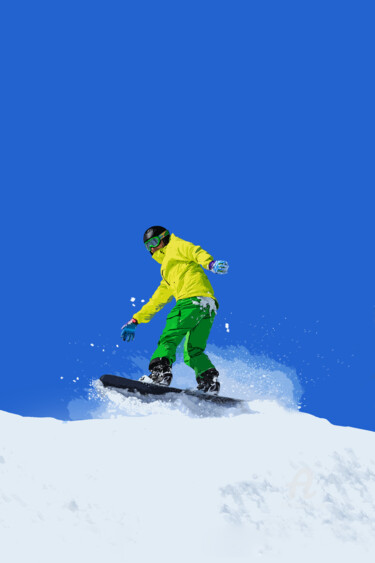 Arts numériques intitulée "Snowboarder" par Val Thoermer, Œuvre d'art originale, Travail numérique 2D