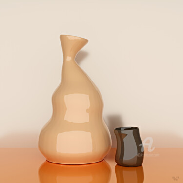 Digitale Kunst mit dem Titel "Still life 001" von Val Thoermer, Original-Kunstwerk, 3D Modellierung Auf Keilrahmen aus Holz…